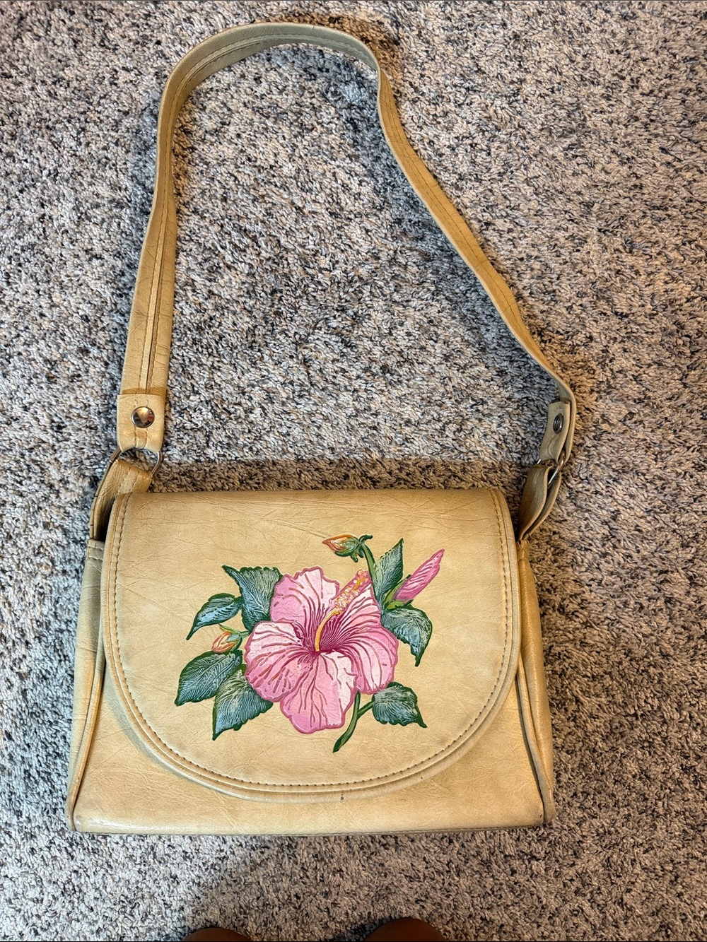 Vintage 90s The Original Florida Keys Handbag Hibiscus Floral Shoulder Bag Purse